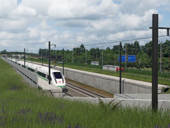 Nearly completed hs rail + highway through national park