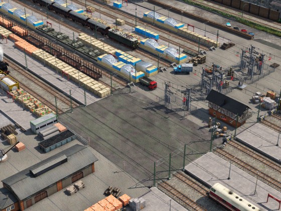 Güterbahnhof- Querbahnsteig im Betrieb