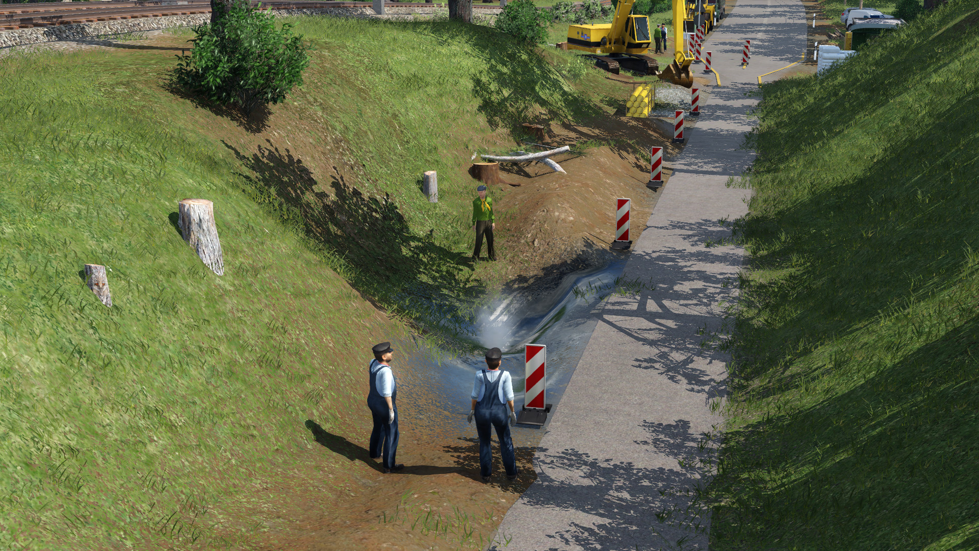 Baustelle auf der Landstraße