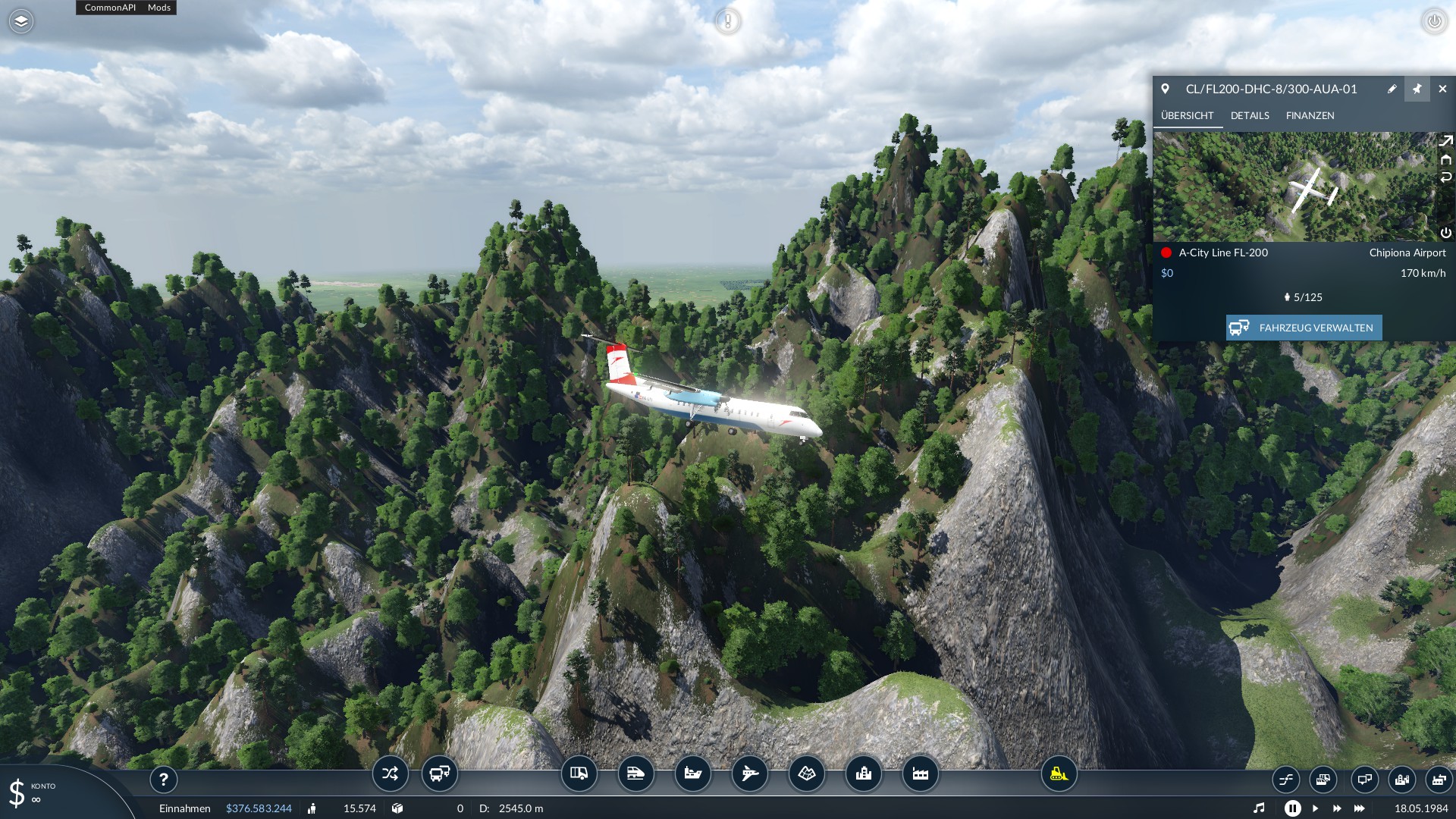 Anflug durch die Berge 1