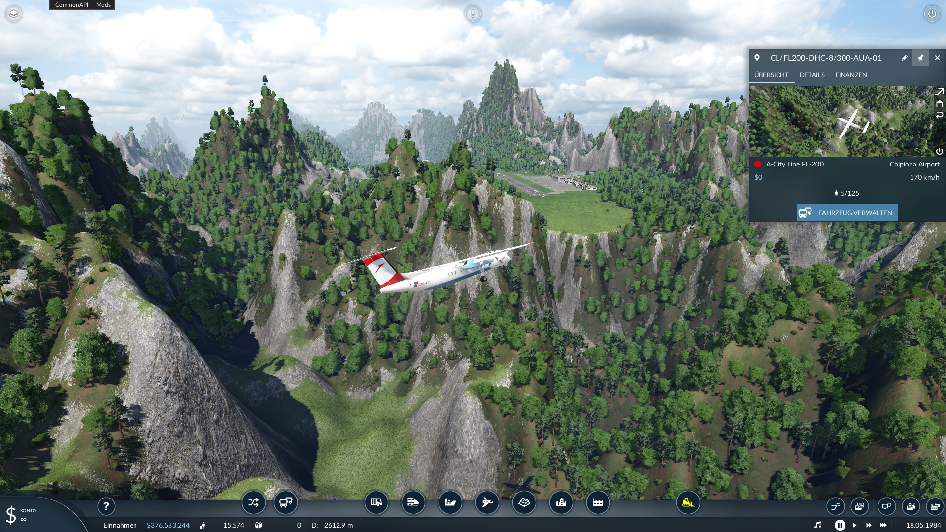 Anflug durch die Berge 2