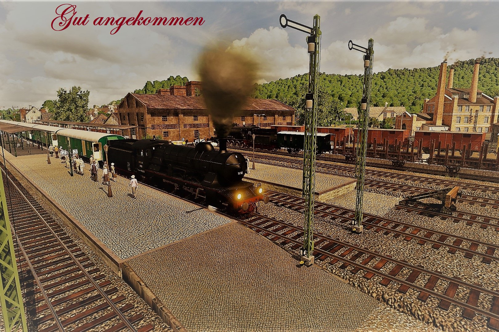 "Gut angekommen" - Postkarten-Stil