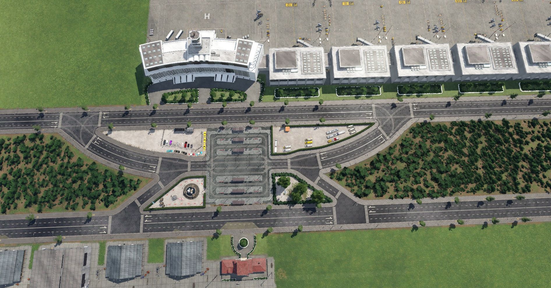 Blick auf die Haltestelle Airport