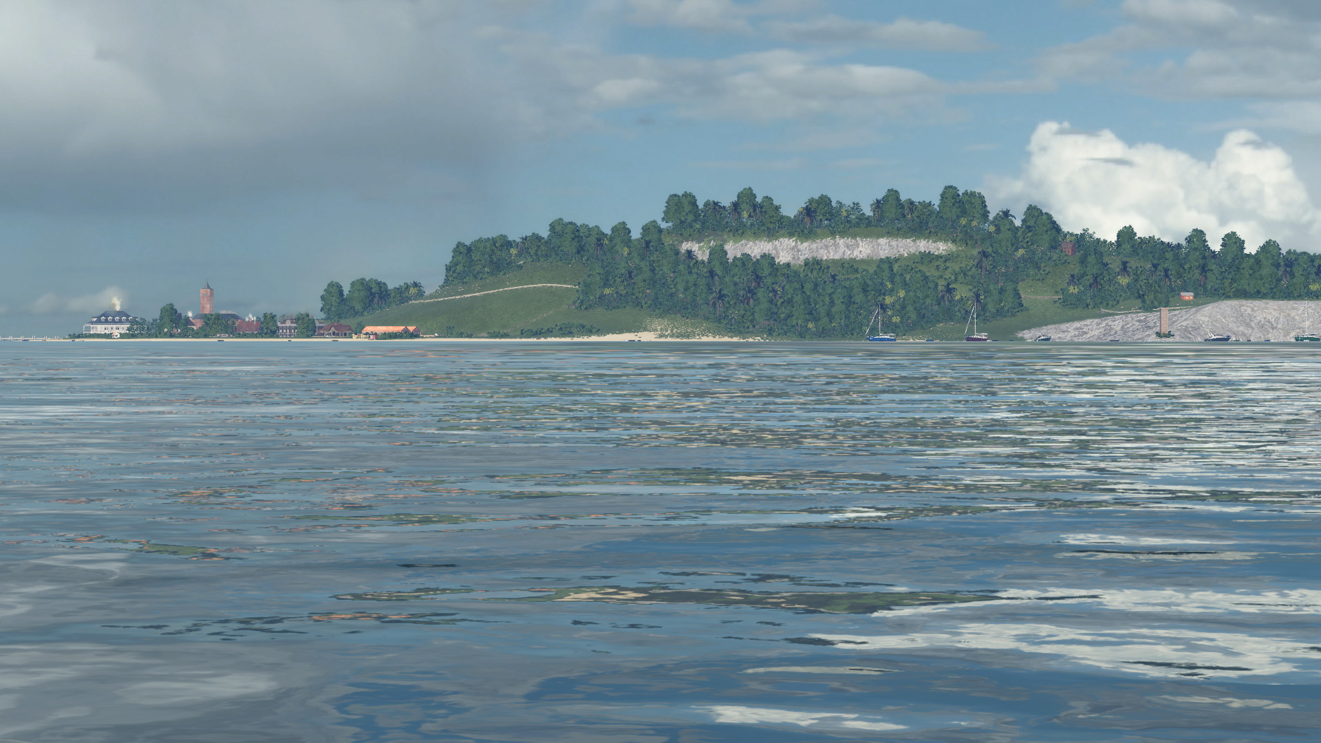 Die Felswand vom Wasser aus
