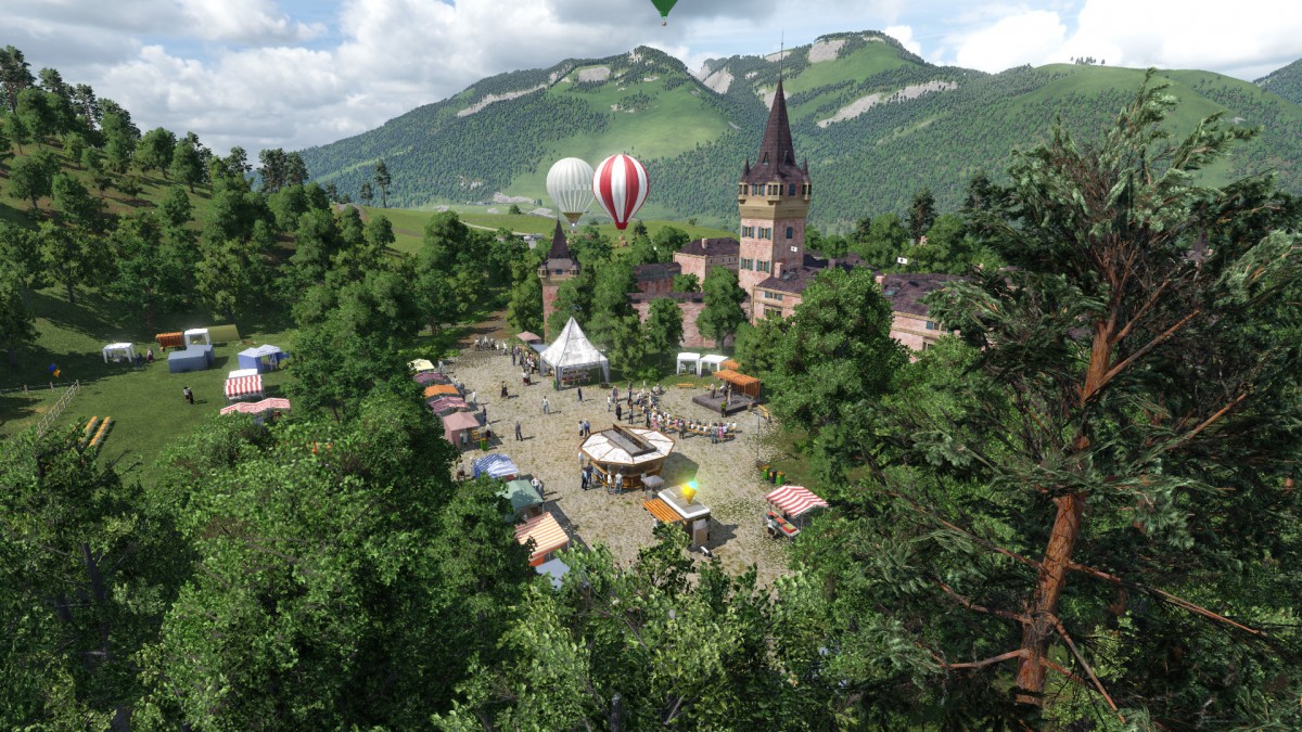 Wiederaufbau: Burg mit Mittelaltermarkt und Heißluftballonclub
