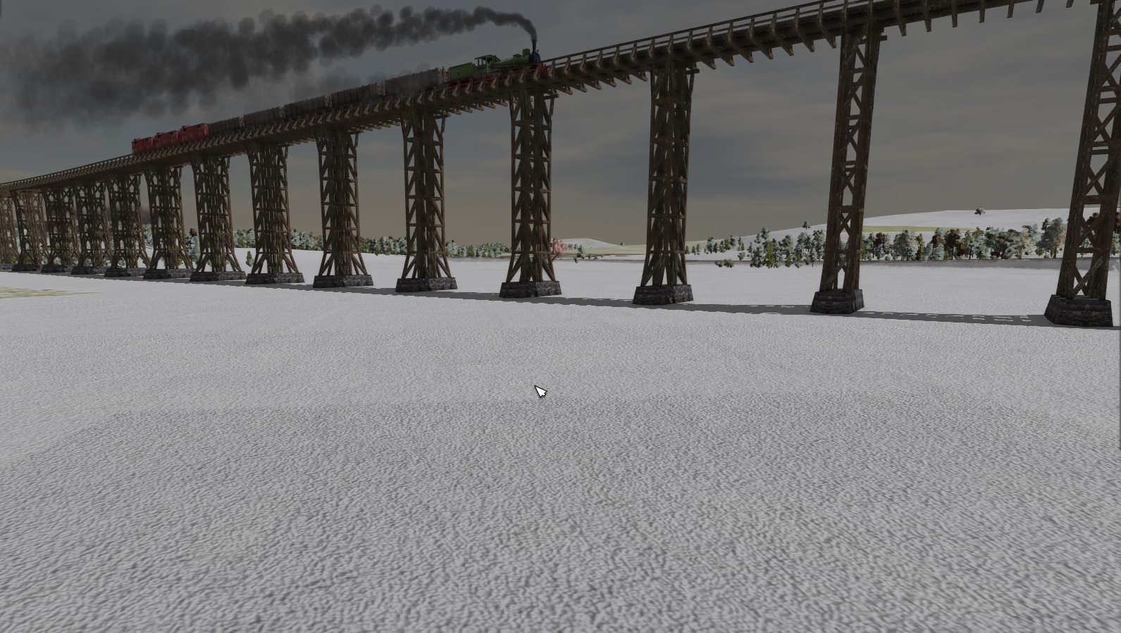 BR53 hauling timber across the bridge