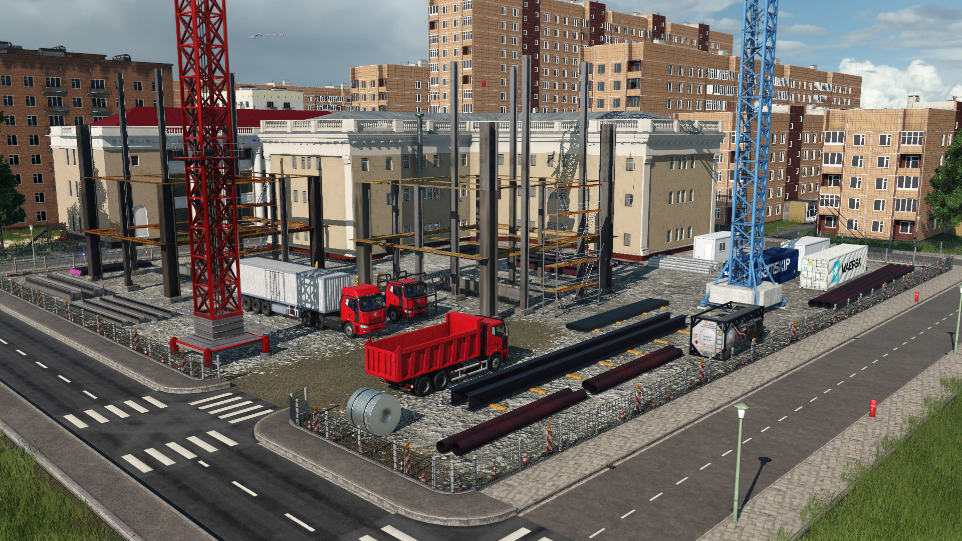 Baustelle + Plattenbausiedlung