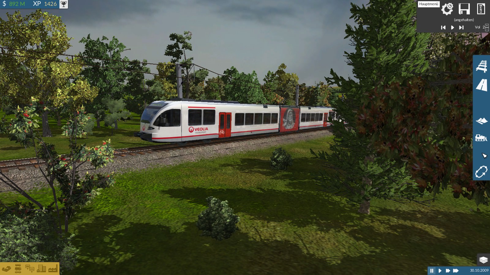 Nebenbahn unterwegs durch den Wald