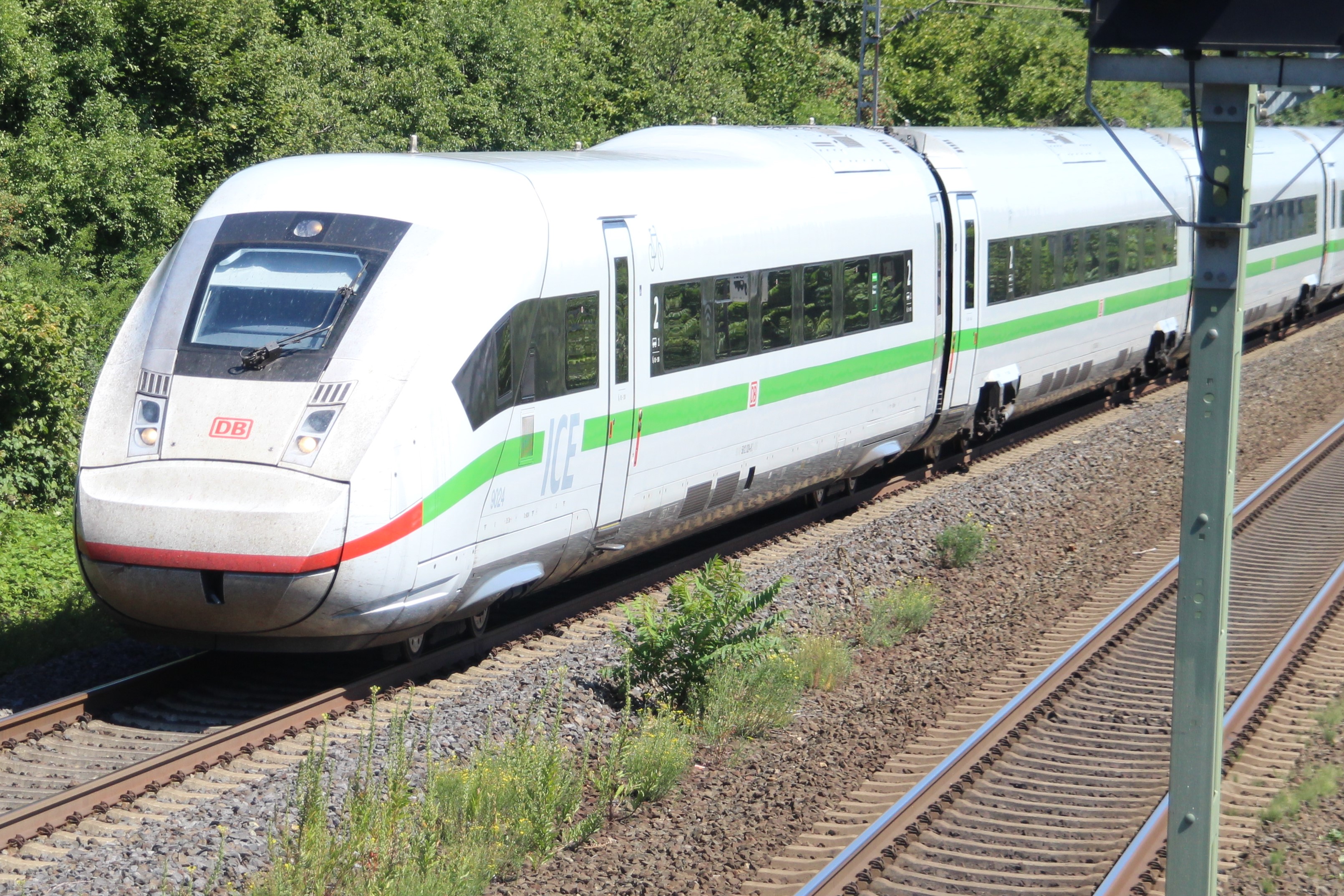 Komplett grüner Streifen bei diesem ICE?