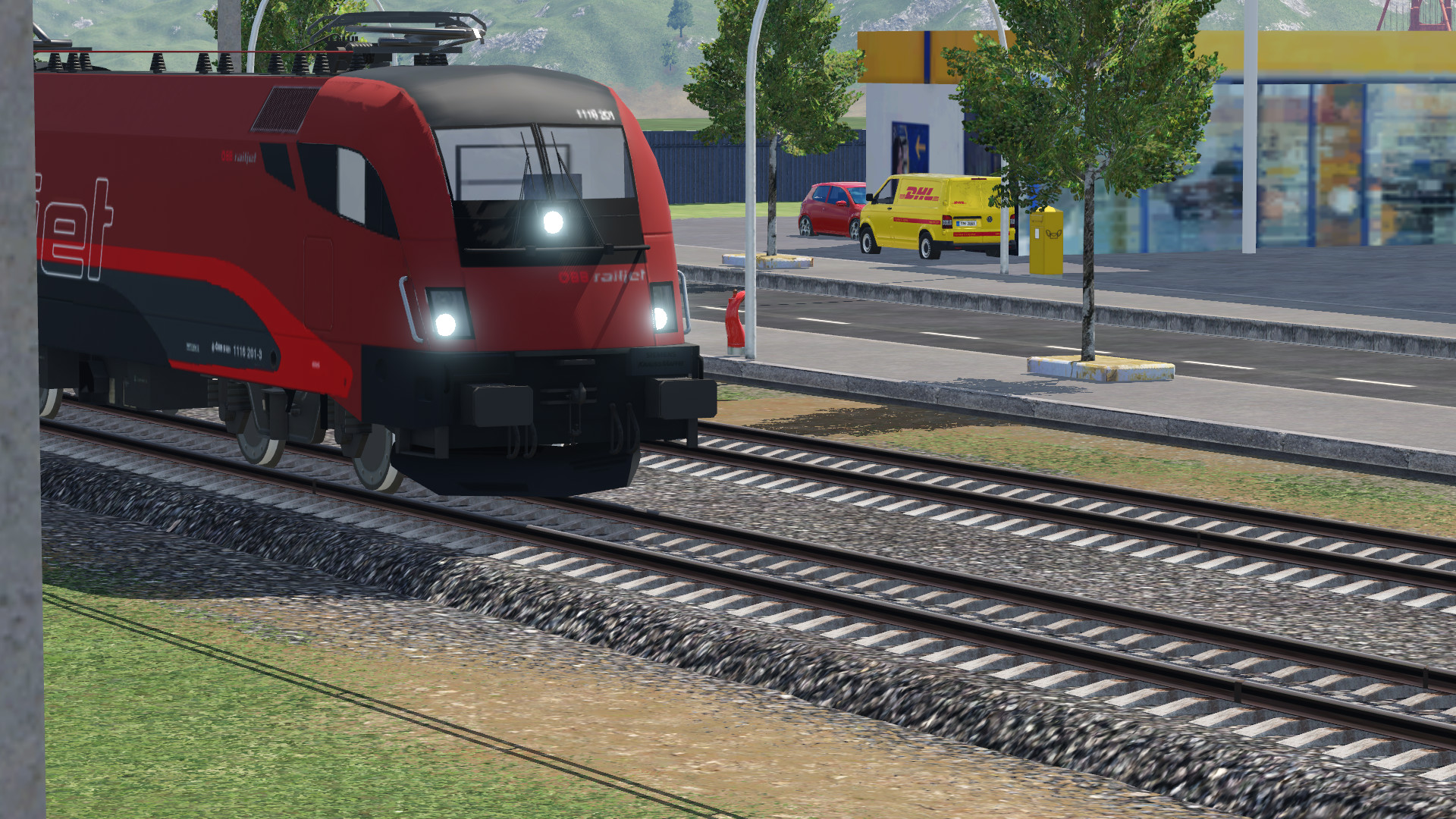 Railjet bei der Einfahrt in den HBF der noch unbenannten Hauptstadt.