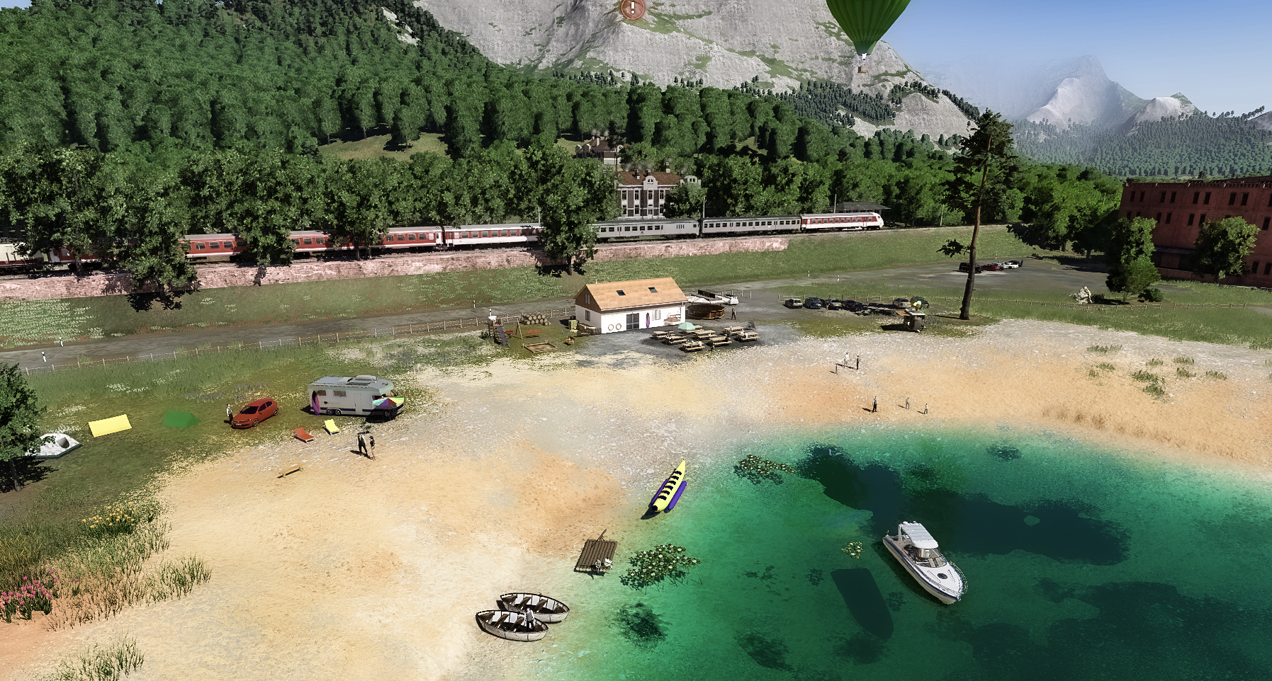 Ein Strandbad in einem alten Baggerloch, in den Bergen - falls es sowas gibt ;)