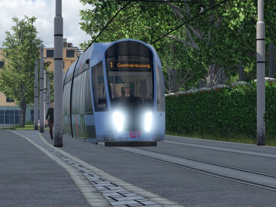 Die Straßenbahn in "Linz" dreht ihre Runden