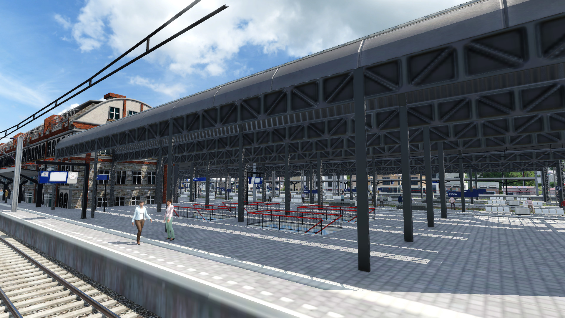 Ein Versuch den Bahnhof Olten nachzubauen mit den Assets die ich installiert hatte.