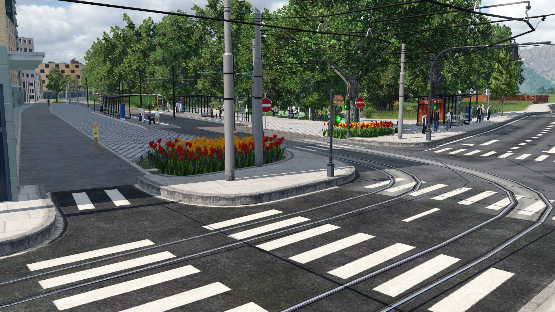 Noch mehr Perspektiven von der Straßenbahnhaltestelle Geothekreuzung in meinem Linz