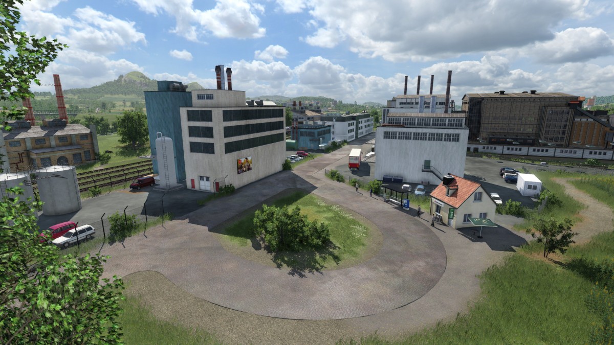 Industrien mit "Spitzkehre" und "Freight Classification Yard"