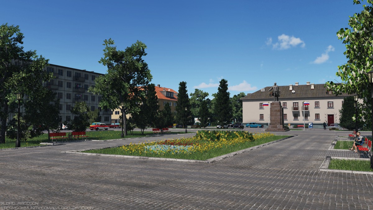 [TpF1] Administration square in the city Chudovo (Novgorodskaya oblast, Russia) + original photo to compare in comments