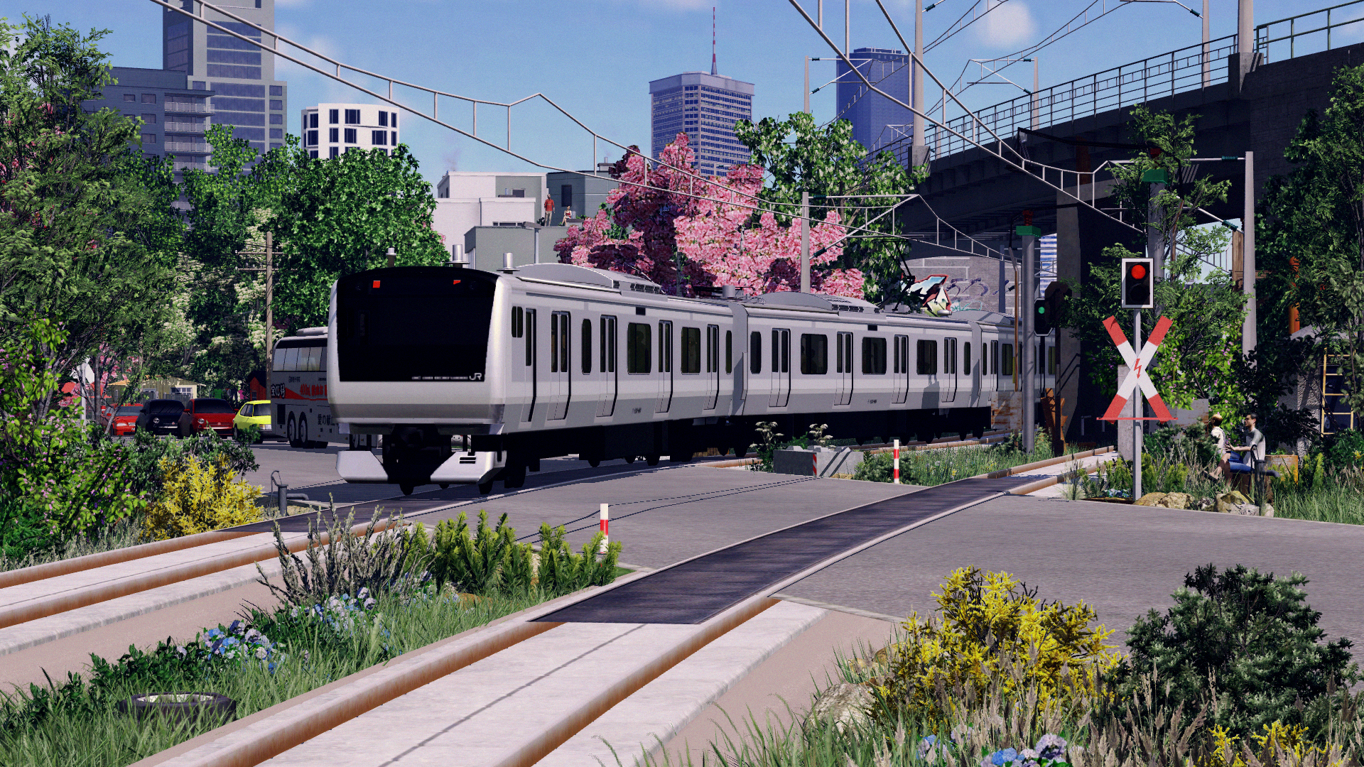 [TpF1] Railway crossing on a small Japanese street