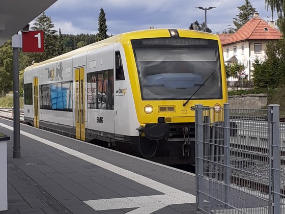SWEG/HzL Rs1 in Gammertingen in Baden Württemberg ohne Wc mit WLAN und neue Haltestellen anzeige
