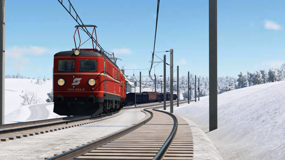 ÖBB 1010+1044 Doppeltraktion mit schwerem Güterzug