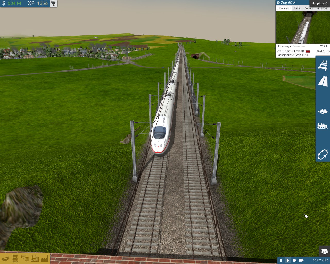Inter City Express auf der Karolintalbrücke, kurz vor dem südlichen Tunnelportal.