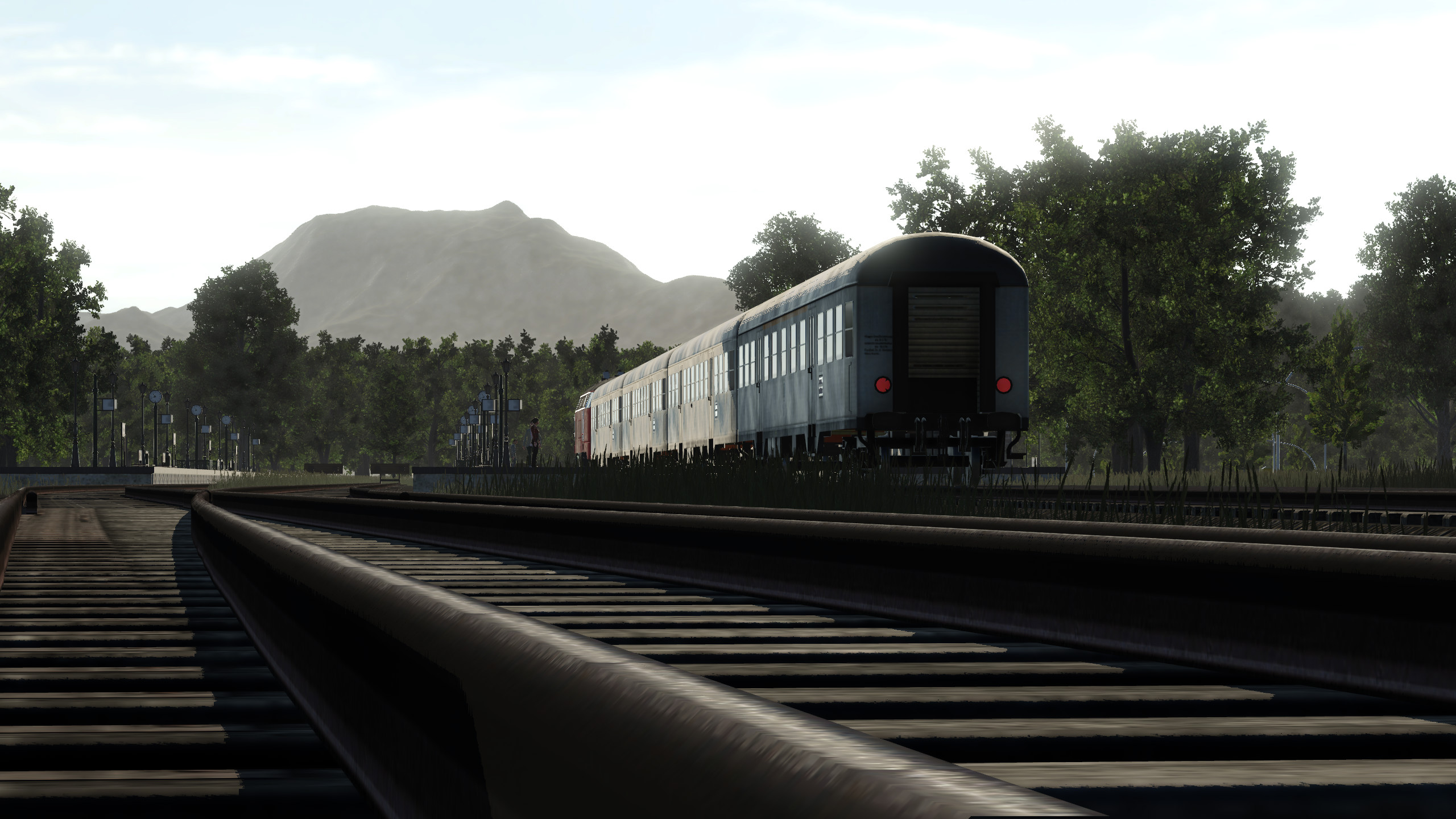 N-Wagen am Abend im Endbahnhof