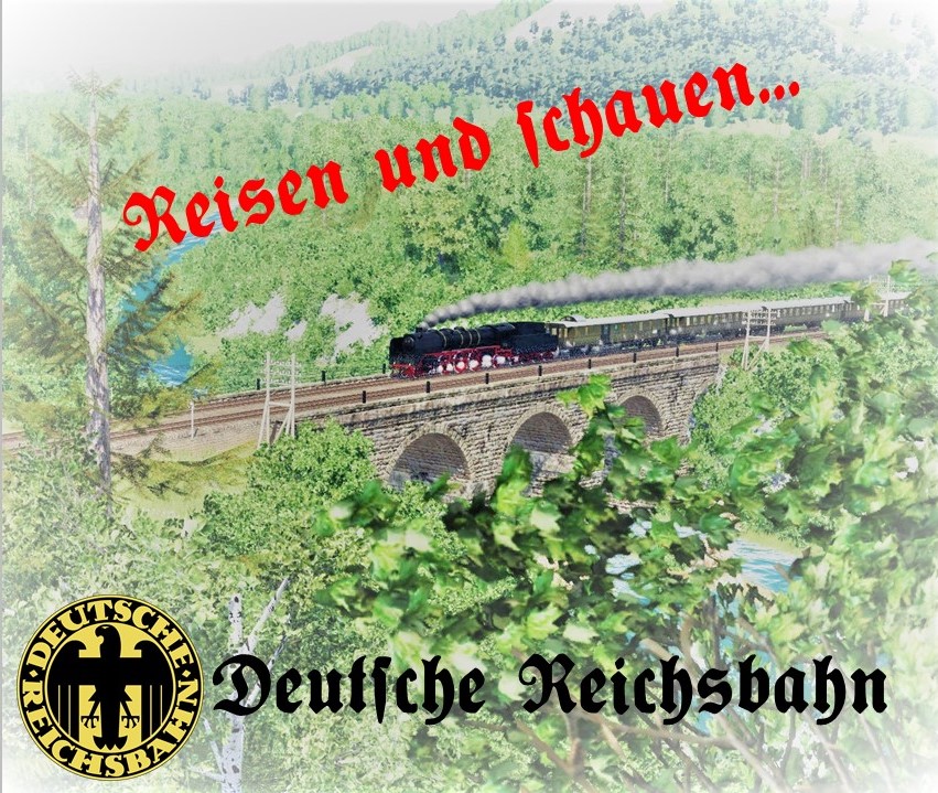 Reisen und schauen! Fiktives DRG Werbeplakat