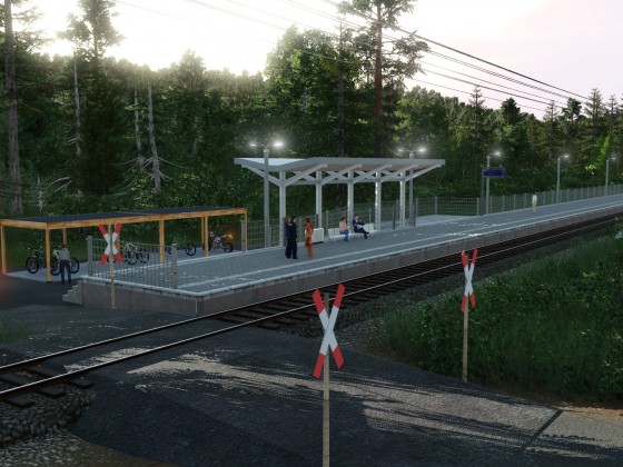 Modernisierte Nebenbahn im zurückgebautem Bahnhof