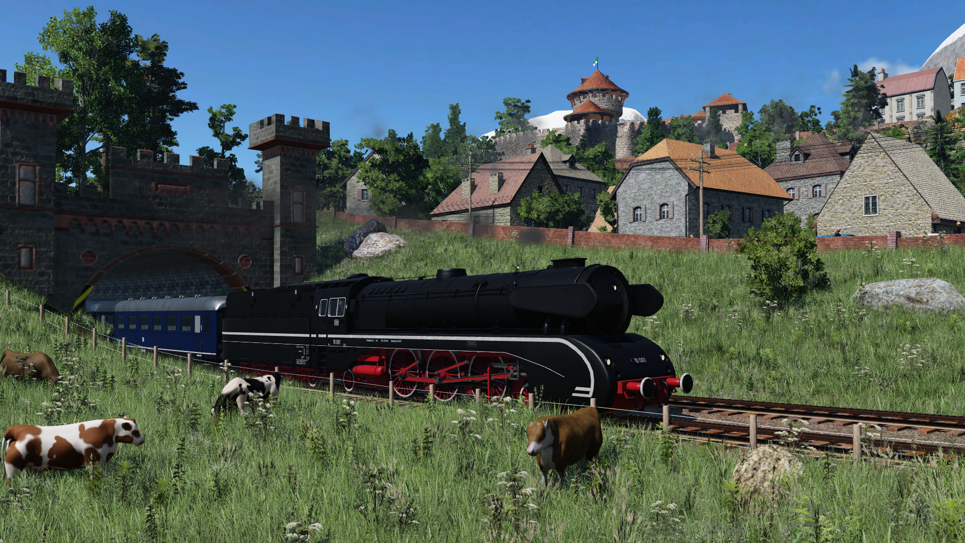 [TpF1] Express train near the village
