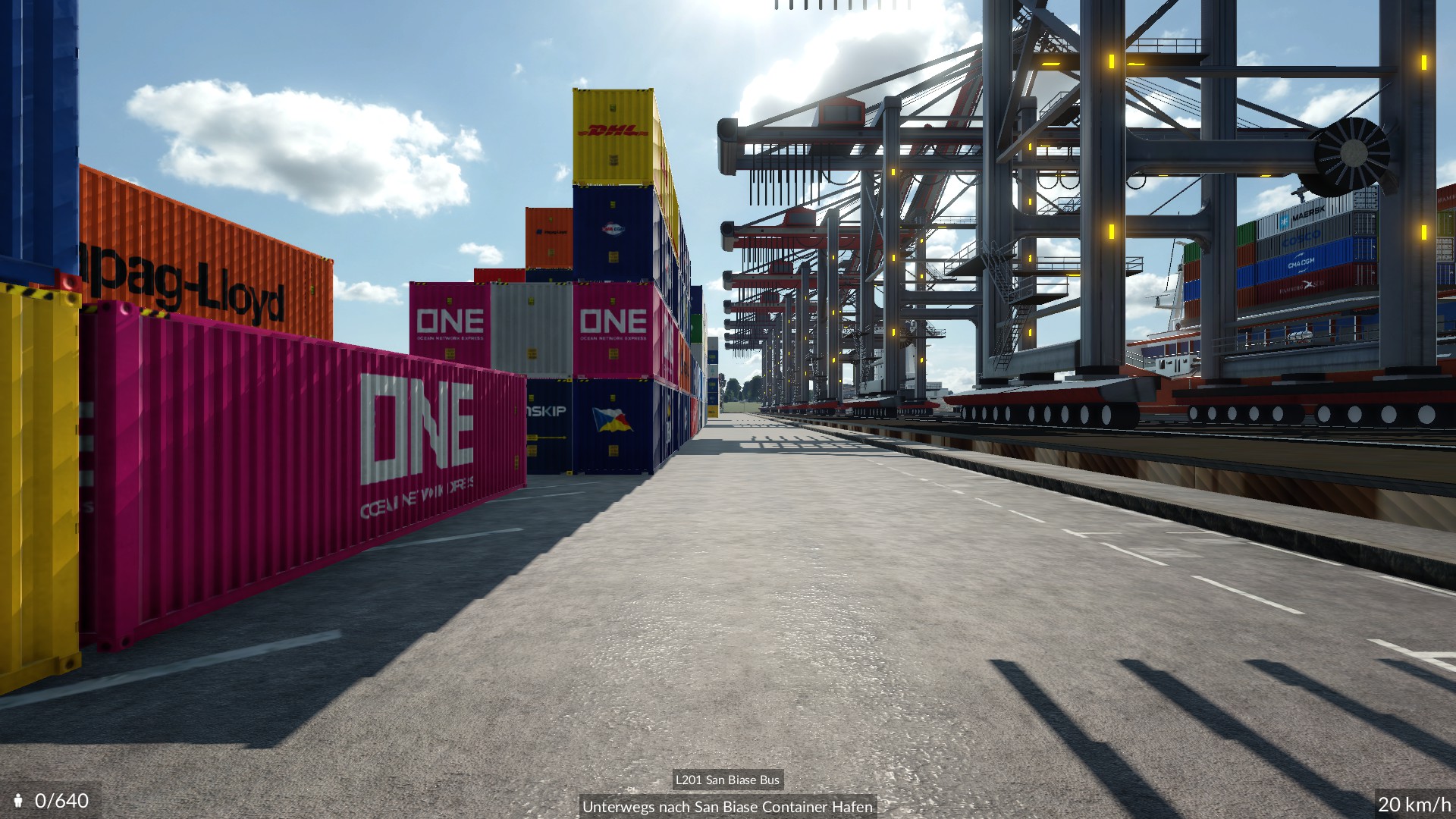 Buslinie durch den Container Hafen 1