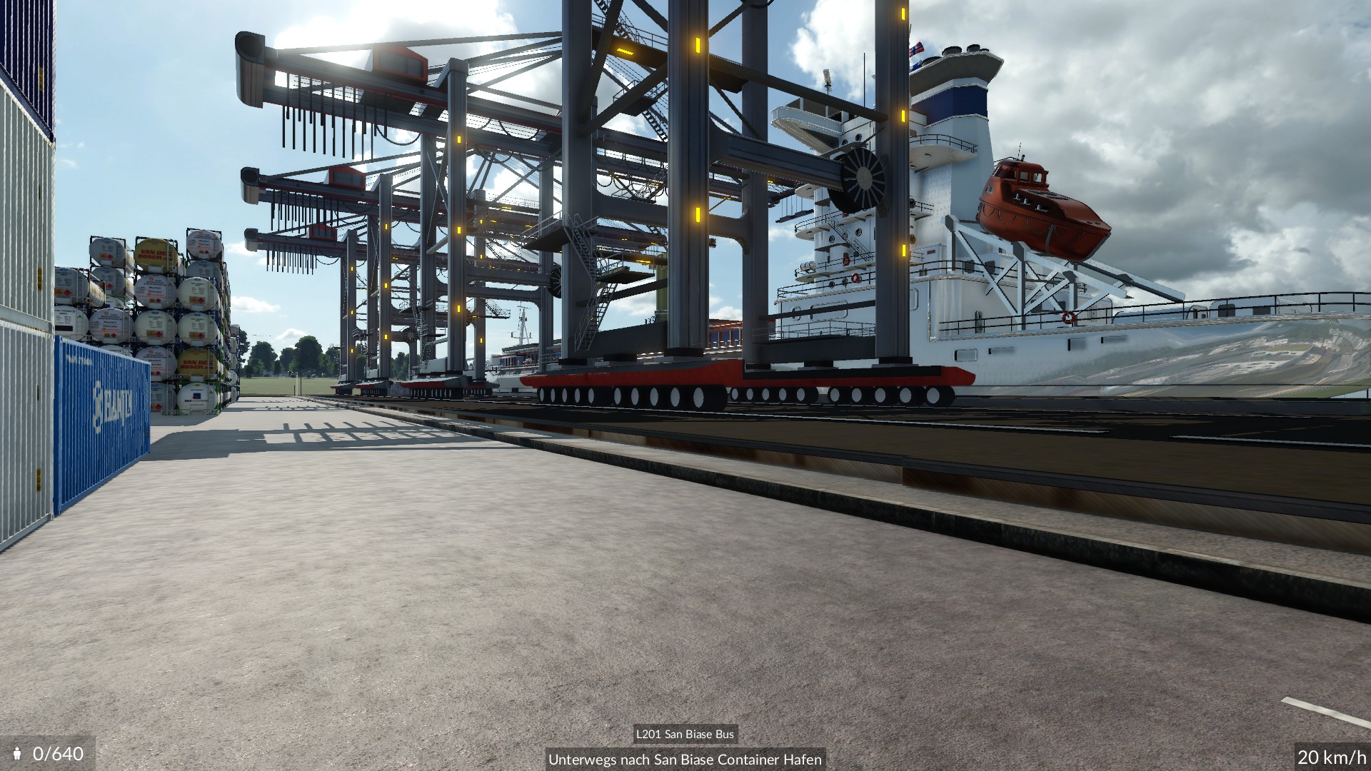 Buslinie durch den Container Hafen 3