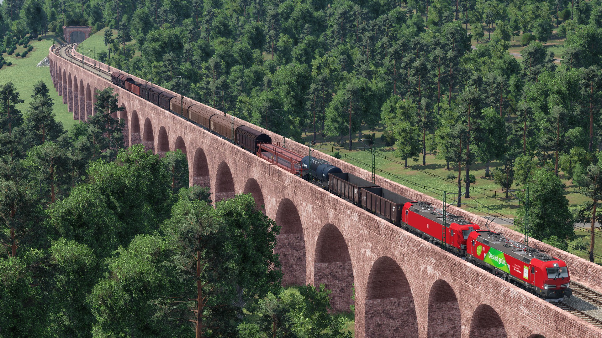 Ein Mischer auf dem großen Viadukt