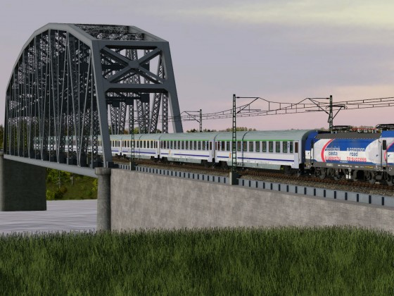 ein Eurocity auf der großen Oderbrücke