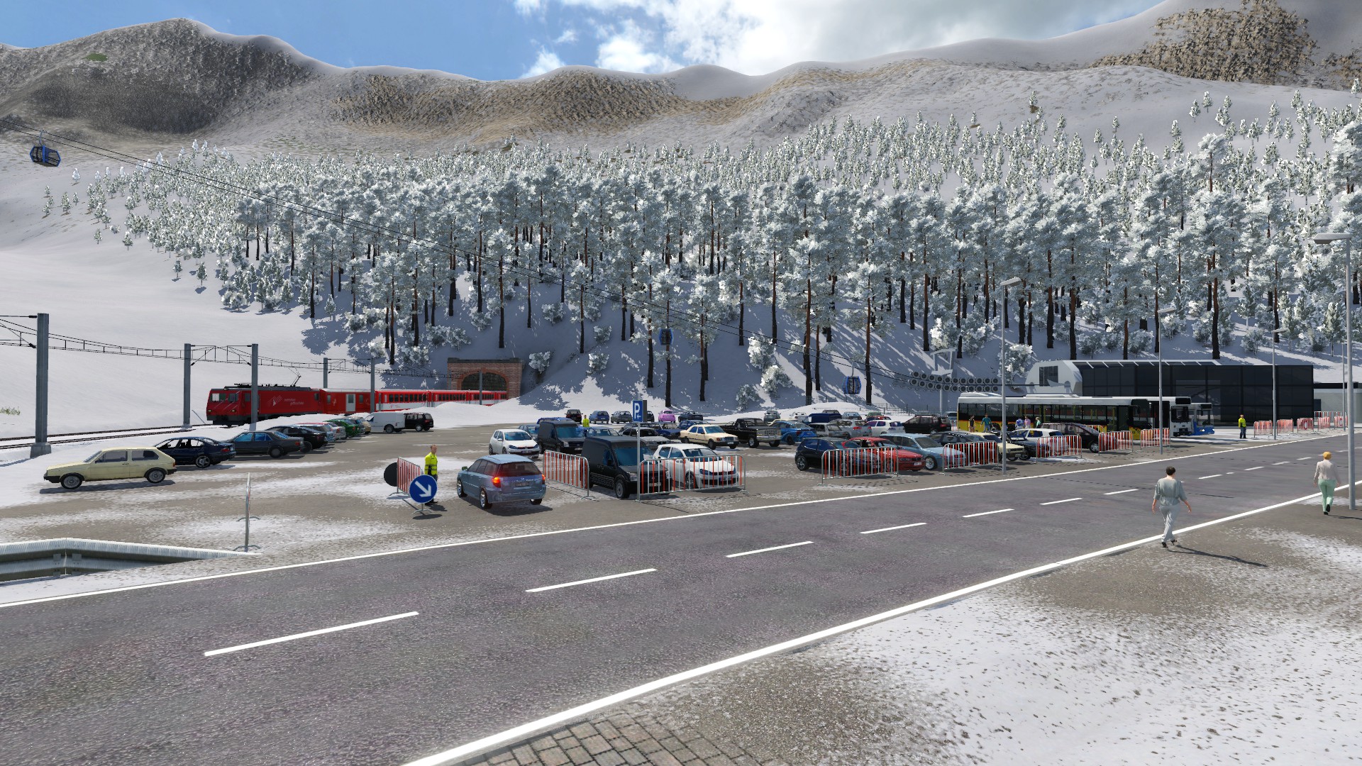 Matterhorn Gotthard Bahn im Winter