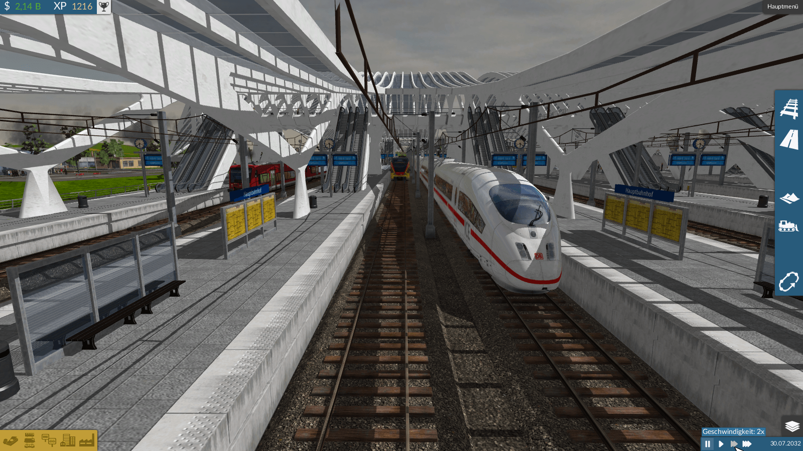 3 Züge am Hauptbahnhof