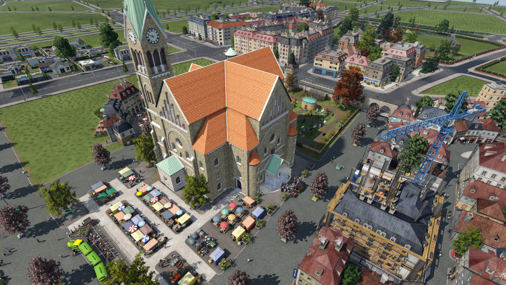 An old city church + a wedding + a funeral + a market + a city tour train. Uff... // Eine alte Stadtkirche + eine Hochzeit + eine Beerdigung + ein Markt + eine Stadtrundfahrt zug. Uff ...