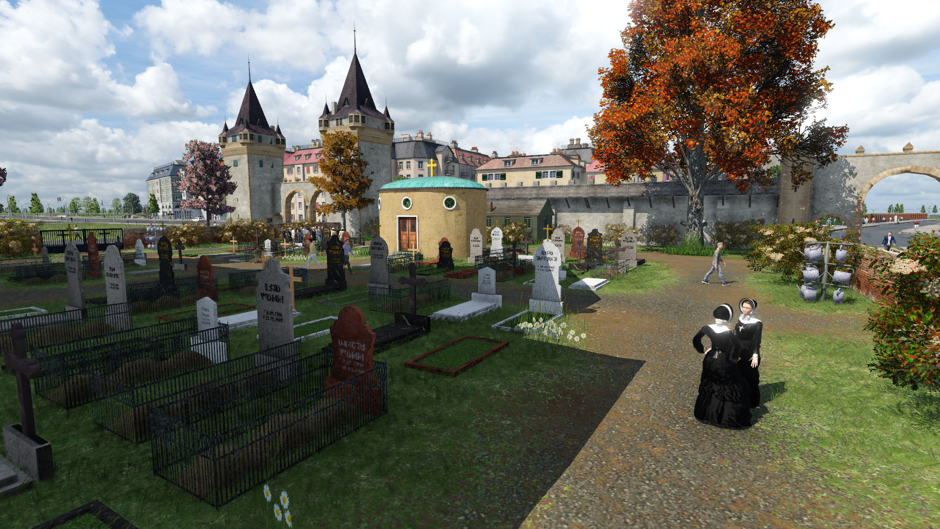 An old city church + a wedding + a funeral + a market + a city tour train. Uff... // Eine alte Stadtkirche + eine Hochzeit + eine Beerdigung + ein Markt + eine Stadtrundfahrt zug. Uff ...