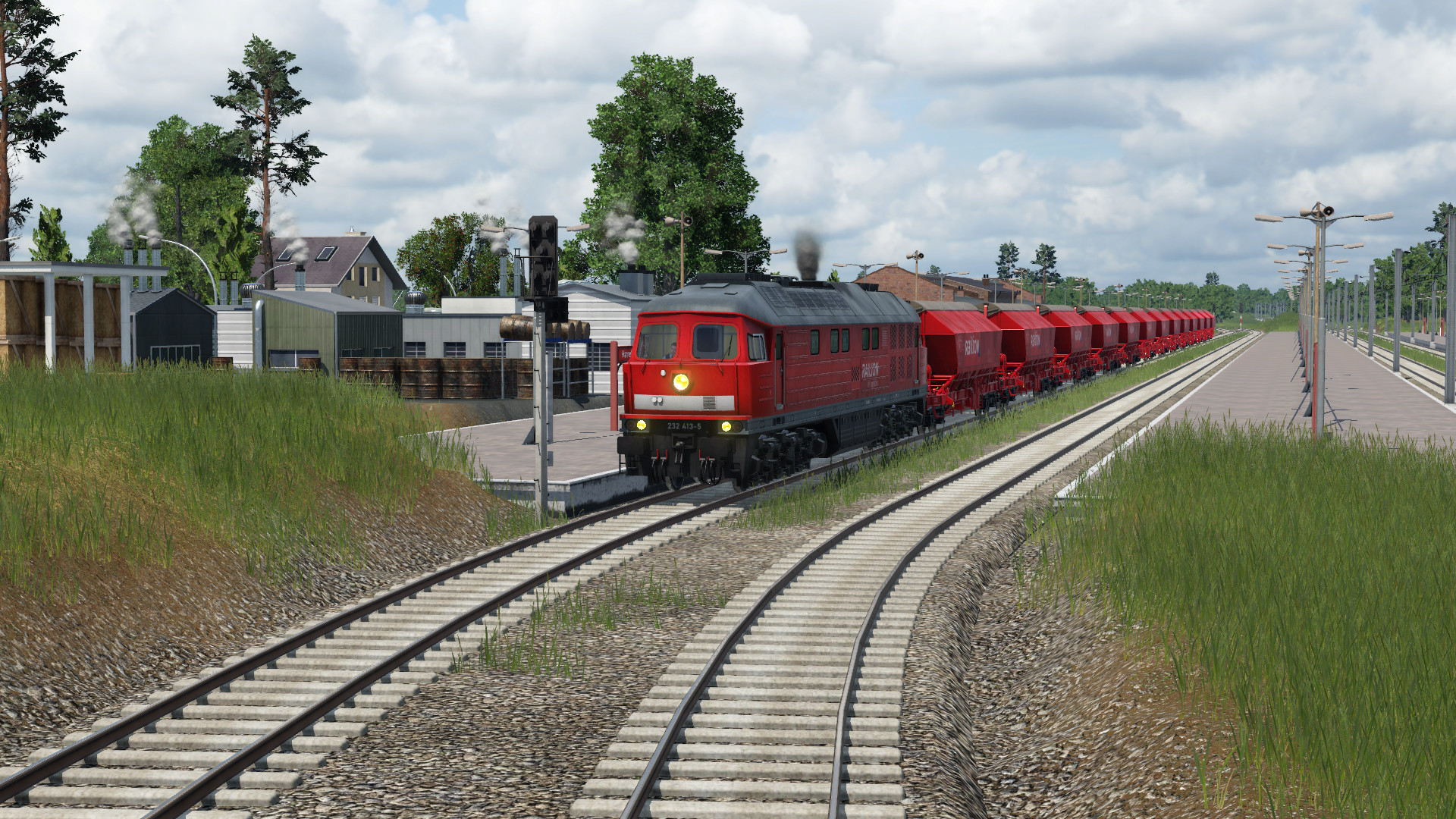 232 413-5 mit langem Getreidezug