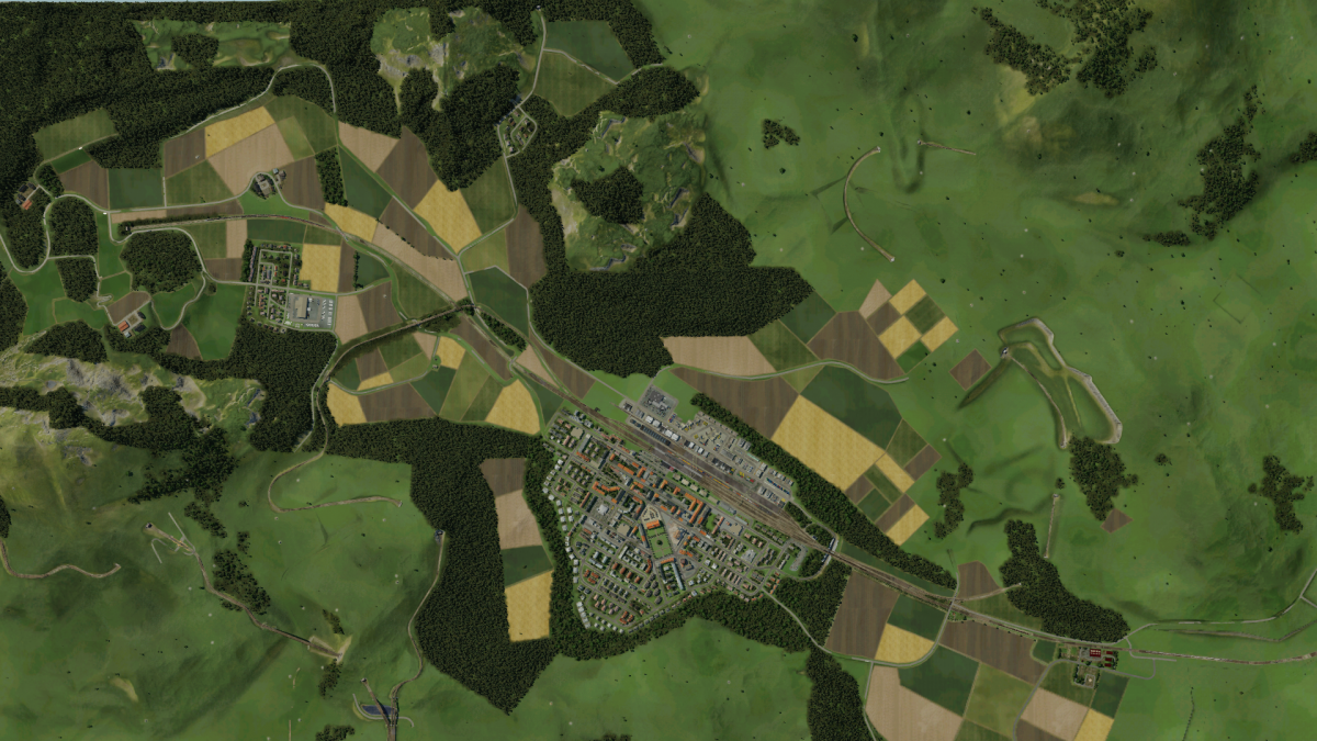 Luftbild vom bisher fertigen Bereich