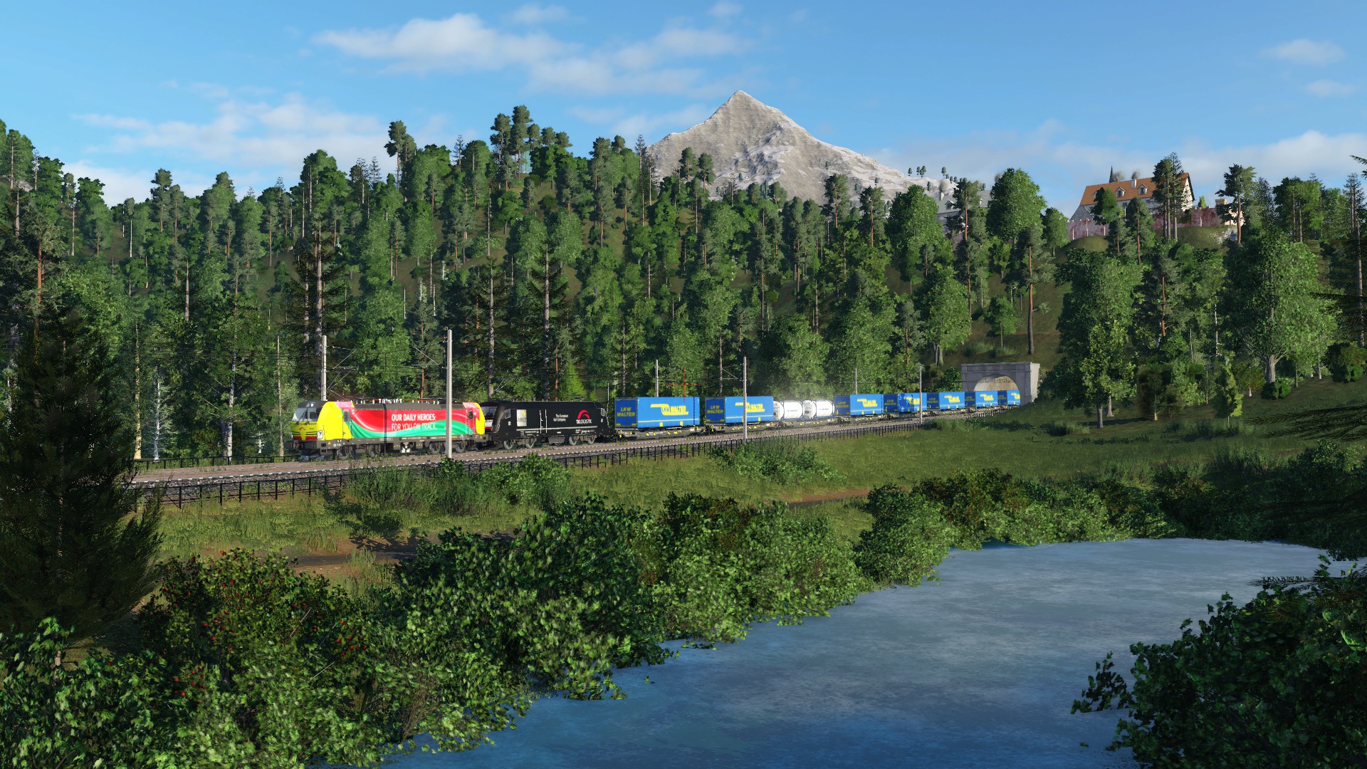 Grob von der realen Brennerbahn inspirierte Alpinenkarte: