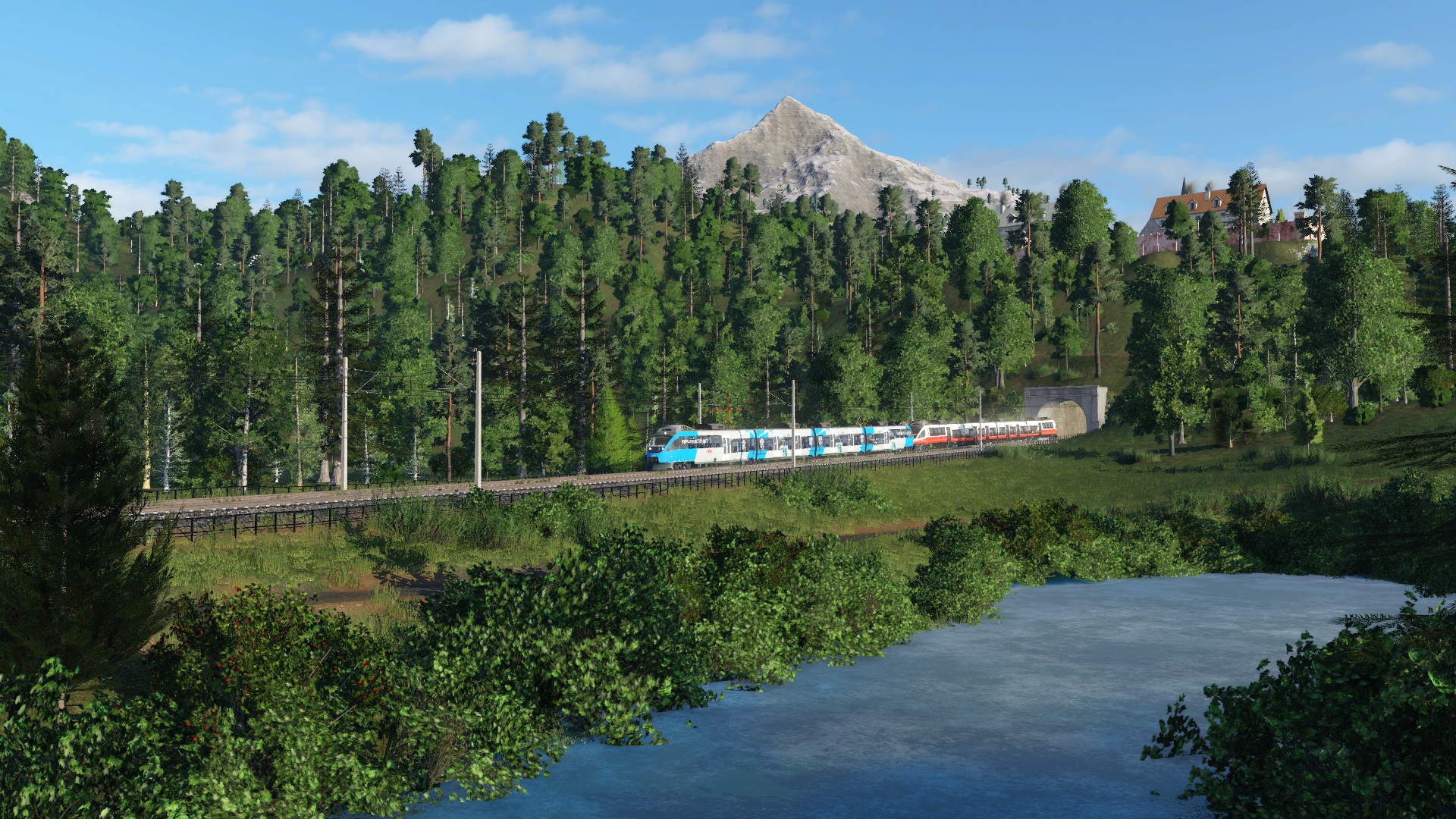 Grob von der realen Brennerbahn inspirierte Alpinenkarte: