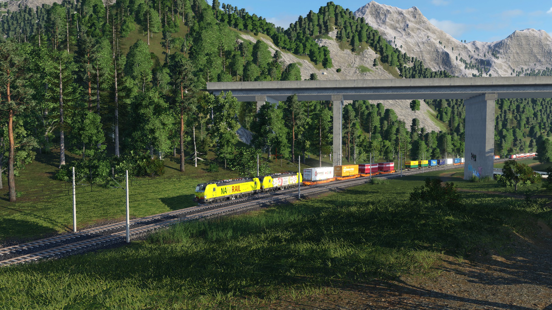 Grob von der realen Brennerbahn inspirierte Alpinenkarte: