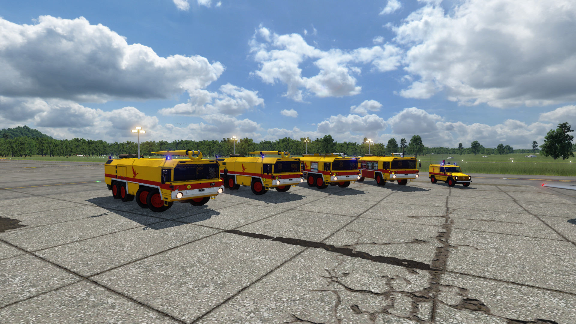 FAUN crashtender line-up Airport yellow