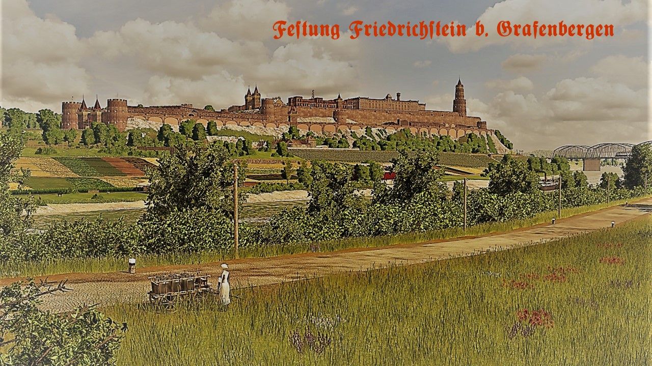 Festung Friedrichstein bei Grafenbergen - Postkarten Stil