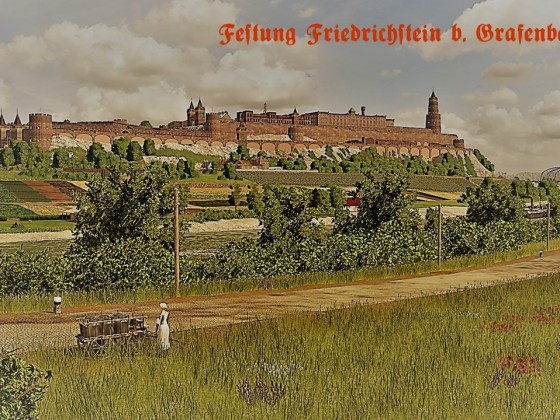 Festung Friedrichstein bei Grafenbergen - Postkarten Stil