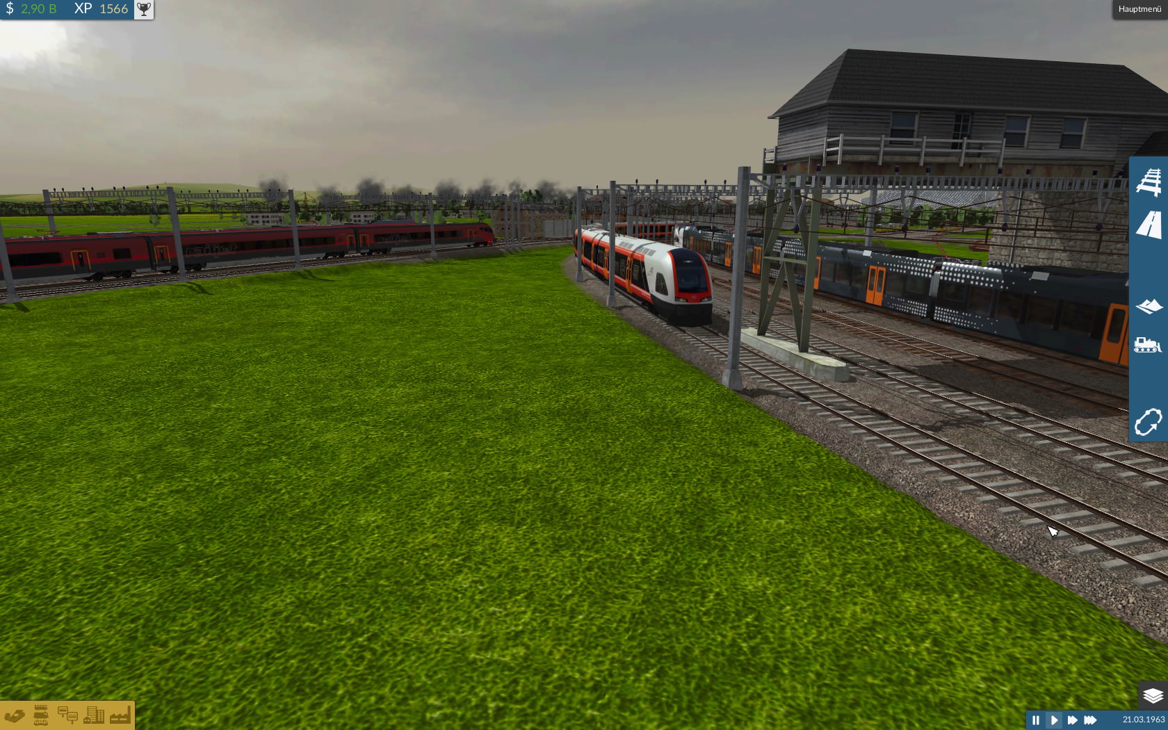 Kurz hinter Wasdow (Oben rechts Wasdow Hbf)