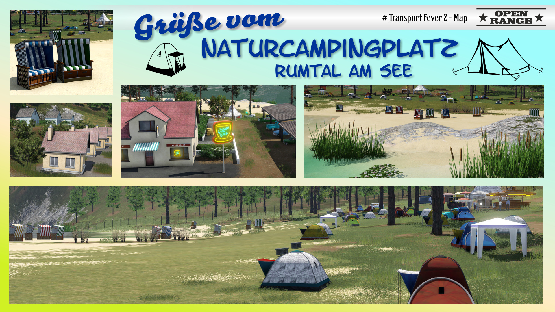 Postkarte Naturcampingplatz