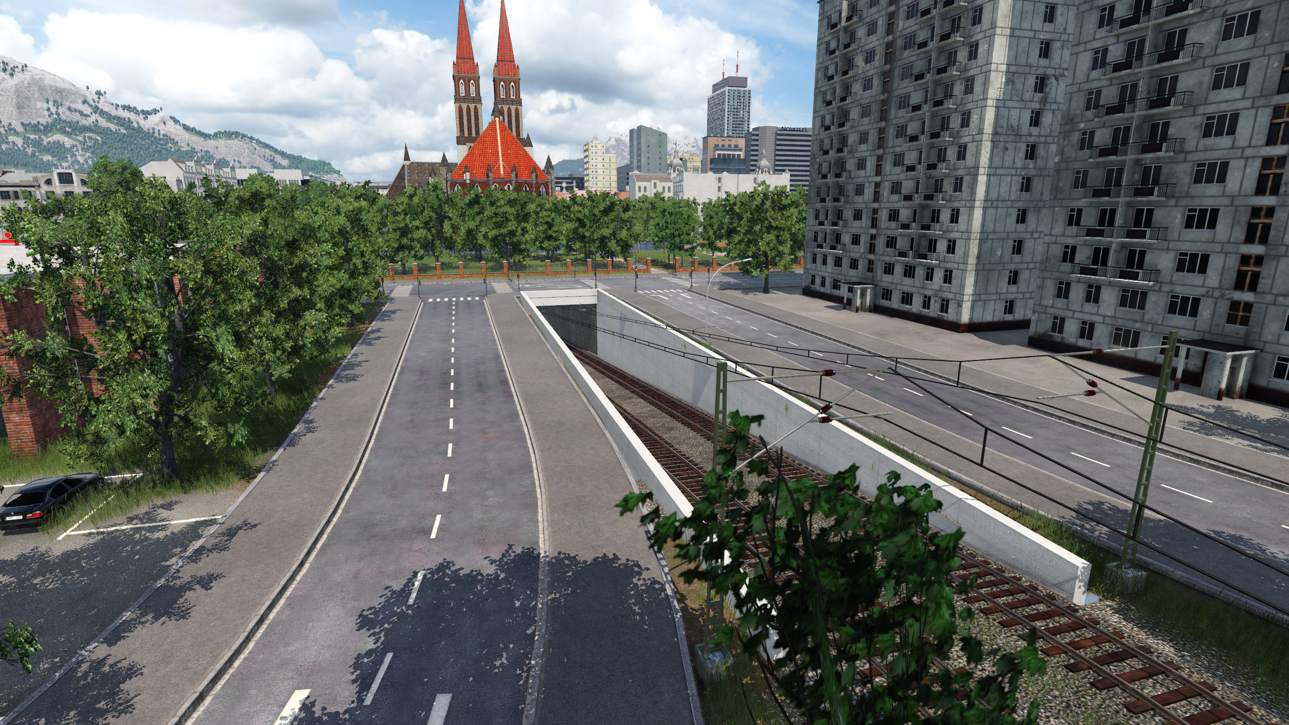 Ubahntunnel mit Blick auf den Dom und die Zweicktaler Innenstadt