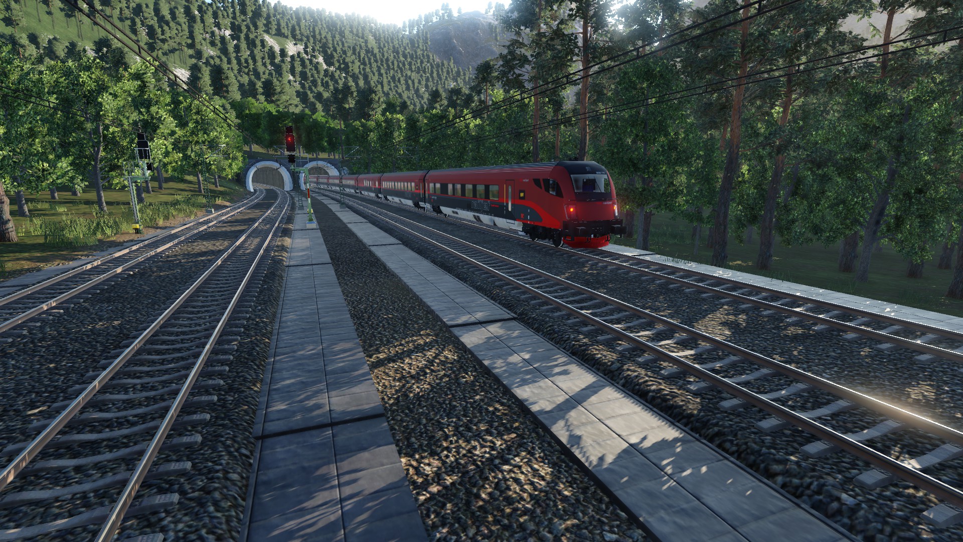 Ein Railjet in den Schönen Alpen