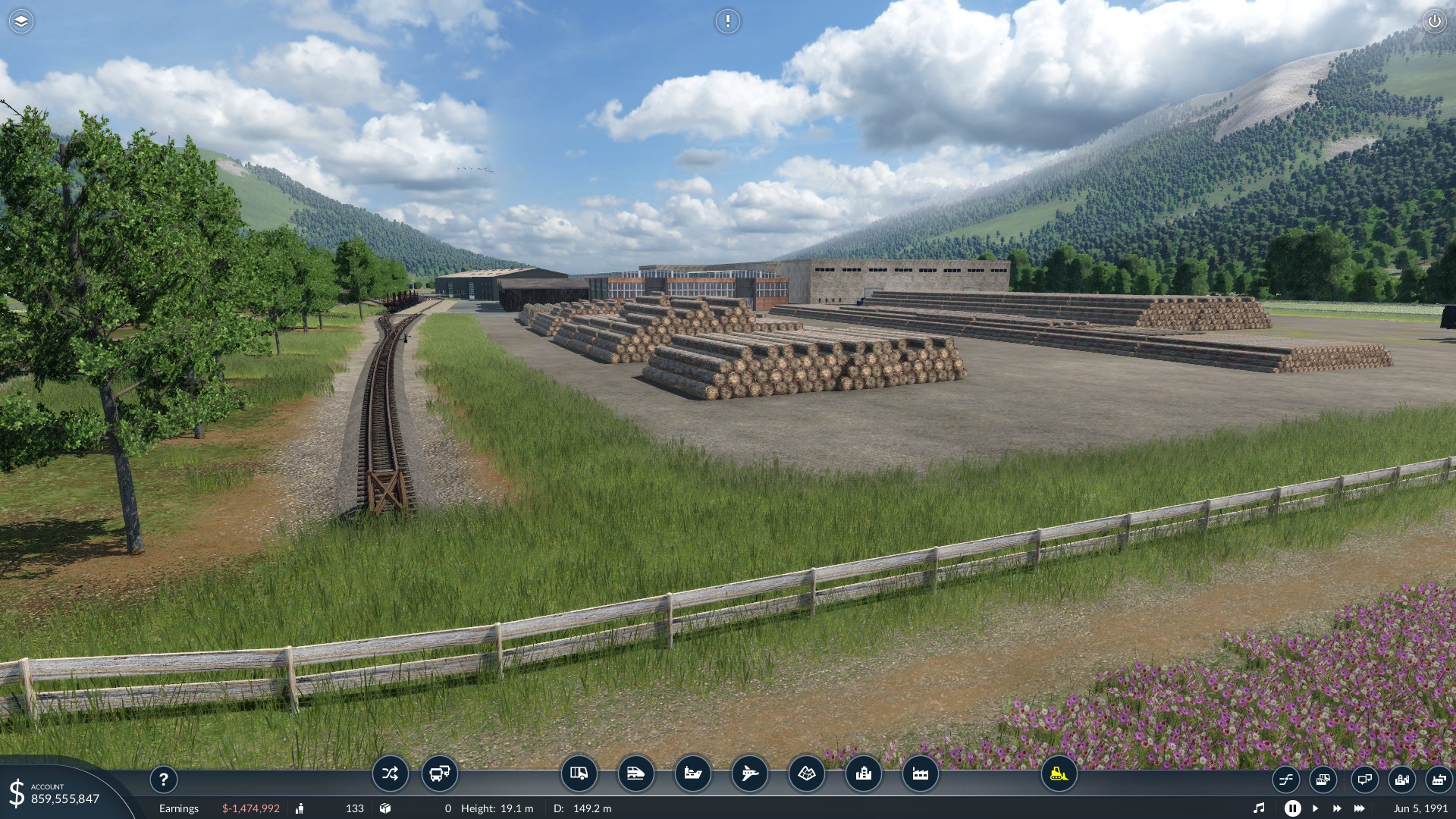 Logs waiting to be processed by the sawyers at Binderholz.