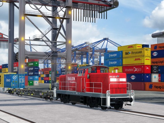 BR 296 leistet Verschubdienst im Containerhafen